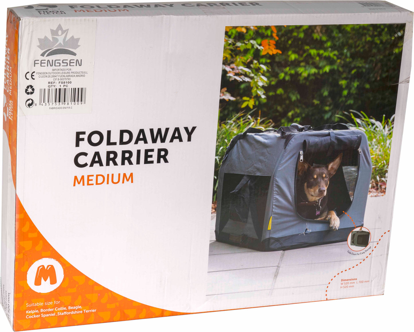 Transportín  grande para Perros y Gatos Plegable 70X52X52  FENGSEN