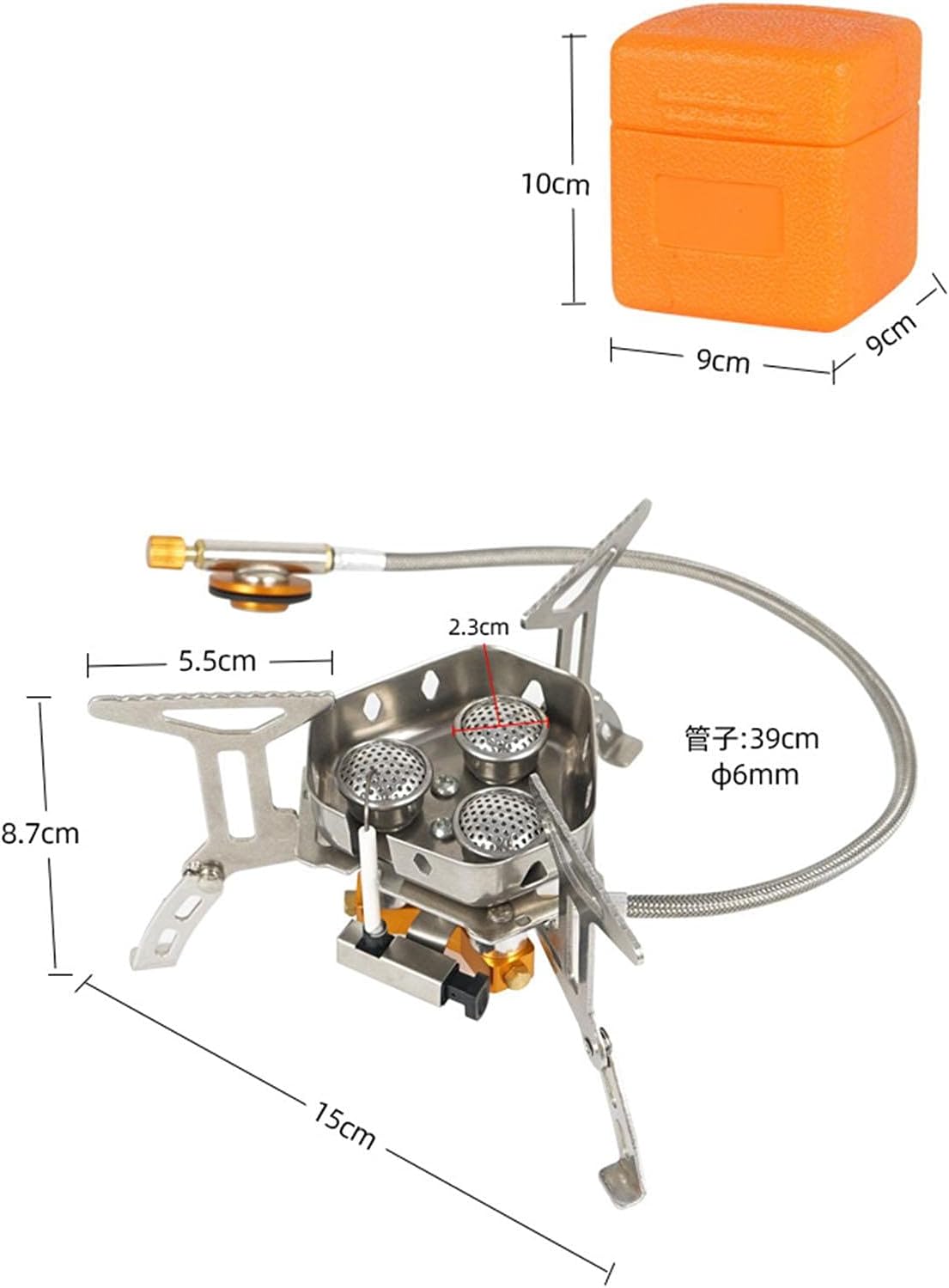 Hornillo de Camping Antiviento: Potente Estufa Portátil para Acampar al Aire Libre con Control de Llama, Arranque Piezoeléctrico y Diseño de Parabrisas Resistente al Viento